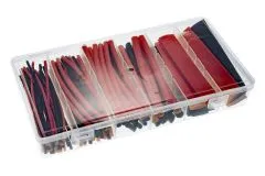 Schrumpfschlauchsortiment 2:1 in einer praktischen PVC-Box Länge 10cm 100Stück