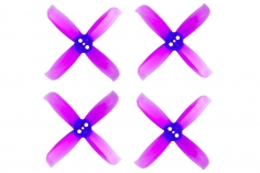 Gemfan Hulkie 4 Blatt Propeller 2 Zoll 2036 / 2X3,6X4 für 1,5mm Welle je 4xCW und 4xCCW in violett transparent