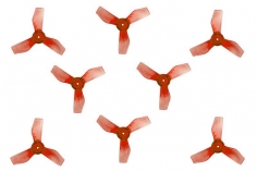 Gemfan 3Blatt Propeller in rot transparent 1,2 Zoll 1219 / 1,2x1,9x3 31mm 0,8mm Welle je 4xCW und 4xCCW
