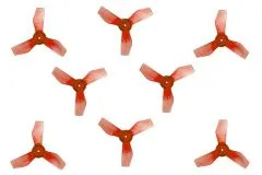 Gemfan 3Blatt Propeller in rot transparent 1,2 Zoll 1219 / 1,2x1,9x3 31mm 1mm Welle je 4xCW und 4xCCW
