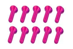 M3 Senkkopfschraube M3x14mm aus Aluminium in pink eloxiert 10Stück