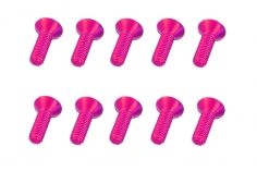 M3 Senkkopfschraube M3x10mm aus Aluminium in pink eloxiert 10Stück