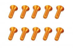 M3 Senkkopfschraube M3x10mm aus Aluminium in orange eloxiert 10Stück