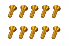 M3 Senkkopfschraube M3x10mm aus Aluminium in gelb/gold eloxiert 10Stück