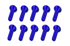 M3 Senkkopfschraube M3x14mm aus Aluminium in blau eloxiert 10Stück