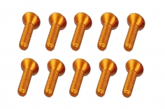 M3 Senkkopfschraube M3x14mm aus Aluminium in orange eloxiert 10Stück
