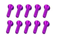 M3 Senkkopfschraube M3x14mm aus Aluminium in violett eloxiert 10Stück