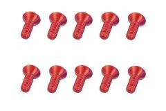 M3 Senkkopfschraube M3x6mm aus Aluminium in rot eloxiert 10Stück