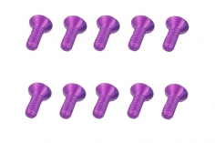 M3 Senkkopfschraube M3x6mm aus Aluminium in violett eloxiert 10Stück