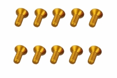 M3 Senkkopfschraube M3x6mm aus Aluminium in gelb/gold eloxiert 10Stück