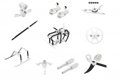 Rakonheli Tuning Set aus CNC Aluminium in silber für Blade Nano S2, Nano S3