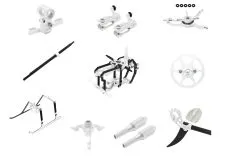 Rakonheli Tuning Set aus CNC Aluminium in silber für Blade Nano S2, Nano S3