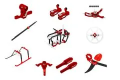 Rakonheli Tuning Set aus CNC Aluminium in rot für Blade Nano S2, Nano S3