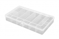 Sortimentkasten mit 8 fixen Fächern 208x119x33mm