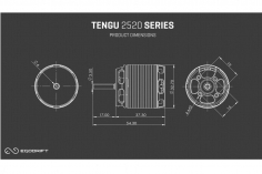 Egodrift Brushless Tengu Motor 2520HS mit 1380kV für 6S mit 3,5mm Welle