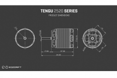 Egodrift Brushless Tengu Motor 2520HS mit 1580kV für 6S mit 3,5mm Welle