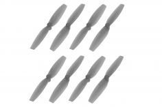 Gemfan Micro Propeller 65MM mit 1,5mm Welle aus Poly Carbonate in grau transparent je 4xCW und 4xCCW