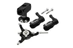 Rakonheli Taumelscheibe und Rotorkopf Set Aluminium in schwarz für Blade Fusion 180