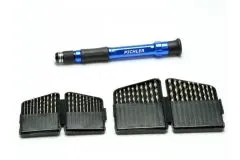 Bohrerset HSS mit Handbohrer je 2 Bohrer von 0,6-2,5mm