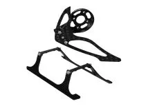 Rakonheli Landegestell, Heckmotorhalterung und Finnen Set aus Carbon in schwarz für Blade 150S