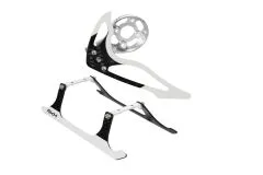 Rakonheli Landegestell, Heckmotorhalterung und Finnen Set aus Carbon in silber für Blade 150S