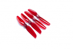 HQ Durable Propeller T3x2 mit 1,9/1,4/1,9mm Welle aus Poly Carbonate in rot transparent je 2xCW und 2xCCW