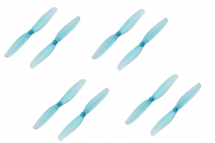 Gemfan 2Blatt Toothpick Propeller in blau transparent 65mm S mit 1mm Welle je 4xCW und 4xCCW