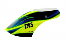 XCanopy Fiberglas Haube Enceladus im schwarz blau gelbem Design für Blade 230S