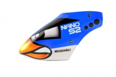 Microheli Fiberglas Haube Blue Angry Bird im blauem Design für Blade Nano S2 und Nano S3