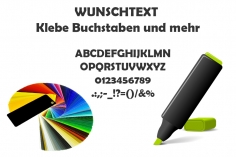 Schneideplott Buchstaben und Zahlen zum Aufkleben mit WUNSCHTEXT Höhe 30mm