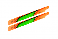 Microheli Kunststoff Hauptrotorblätter in orangenen grünen Monster Design 240mm für Blade 230S und 230S V2