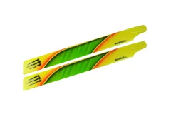 Microheli Kunststoff Hauptrotorblätter in gelb grünen Monster Design 240mm für Blade 230S für 230S V2