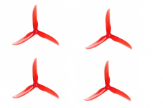 T-Motor Dreiblatt Propeller POPO T5143 aus Poly Carbonat in rot transparent 5,1x4,3x3 2xCW und 2xCCW