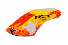 Microheli Fiberglas Haube Wicked Ghost im orange rot gelbem Design für Blade 230S und 230S V2