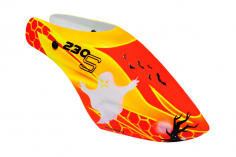 Microheli Fiberglas Haube Wicked Ghost im orange rot gelbem Design für Blade 230S und 230S V2