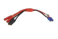 Netzteil Y-Anschlusskabel für iSDT SP2417/SP2425 - EC3 Buchse zu 2 Paar 4mm Bananen Stecker Buchse
