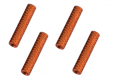 Abstandshalter / Spacer / Standoff M3 Aluminium eloxiert gerändelt in orange 4Stück 50mm