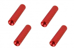Abstandshalter / Spacer / Standoff M3 Aluminium eloxiert gerändelt in rot 4Stück 50mm