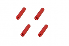 Abstandshalter / Spacer / Standoff M3 Aluminium eloxiert gerändelt in rot 4Stück 35mm