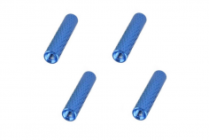 Abstandshalter / Spacer / Standoff M3 Aluminium eloxiert gerändelt in blau 4Stück 35mm