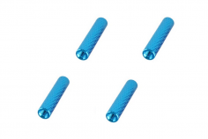 Abstandshalter / Spacer / Standoff M3 Aluminium eloxiert gerändelt in türkis 4Stück 35mm