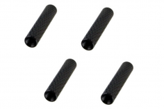 Abstandshalter / Spacer / Standoff M3 Aluminium eloxiert gerändelt in schwarz 4Stück 35mm