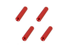 Abstandshalter / Spacer / Standoff M3 Aluminium eloxiert gerändelt in rot 4Stück 25mm