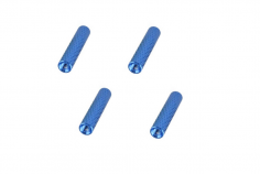 Abstandshalter / Spacer / Standoff M3 Aluminium eloxiert gerändelt in blau 4Stück 25mm