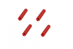 Abstandshalter / Spacer / Standoff M3 Aluminium eloxiert gerändelt in rot 4Stück 20mm