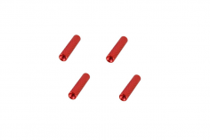 Abstandshalter / Spacer / Standoff M3 Aluminium eloxiert gerändelt in rot 4Stück 10mm