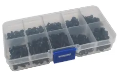 Nylonschrauben Set / Sortiment in schwarz 380Stück in M2,5 Größe