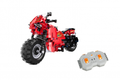 CaDA Klemmbausteine - Rennmotorrad - RC Set RTR mit Fernsteuerung und Antriebsset - 484 Teile