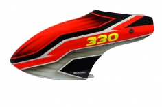 Microheli Fiberglas Haube Red Devil in rot schwarz grauem Design für den Blade 330X und 330S