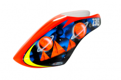 Microheli Fiberglas Haube Saturn im blau rot gelbem Design für Blade 230S und 230S V2